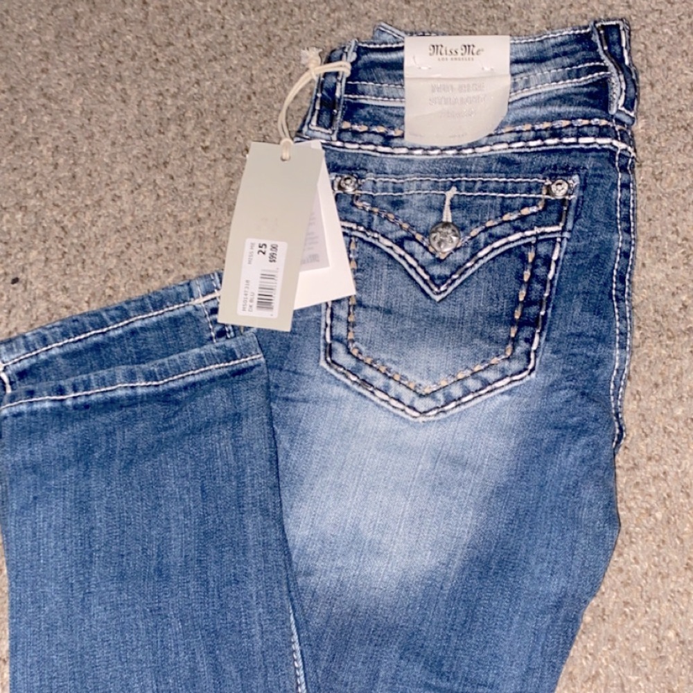 Mid-Rise Straight Leg Miss Me Jeans